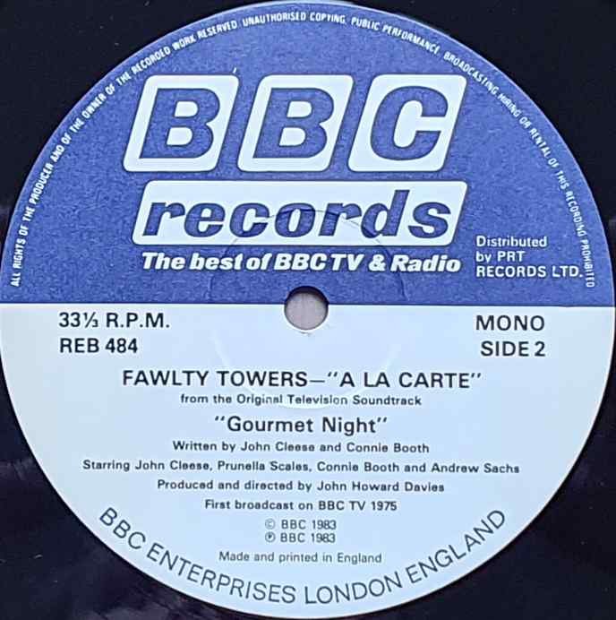 REB 484 Fawlty Towers - A la carte John Cleese / Connie Booth from the BBC records and Tapes library Label